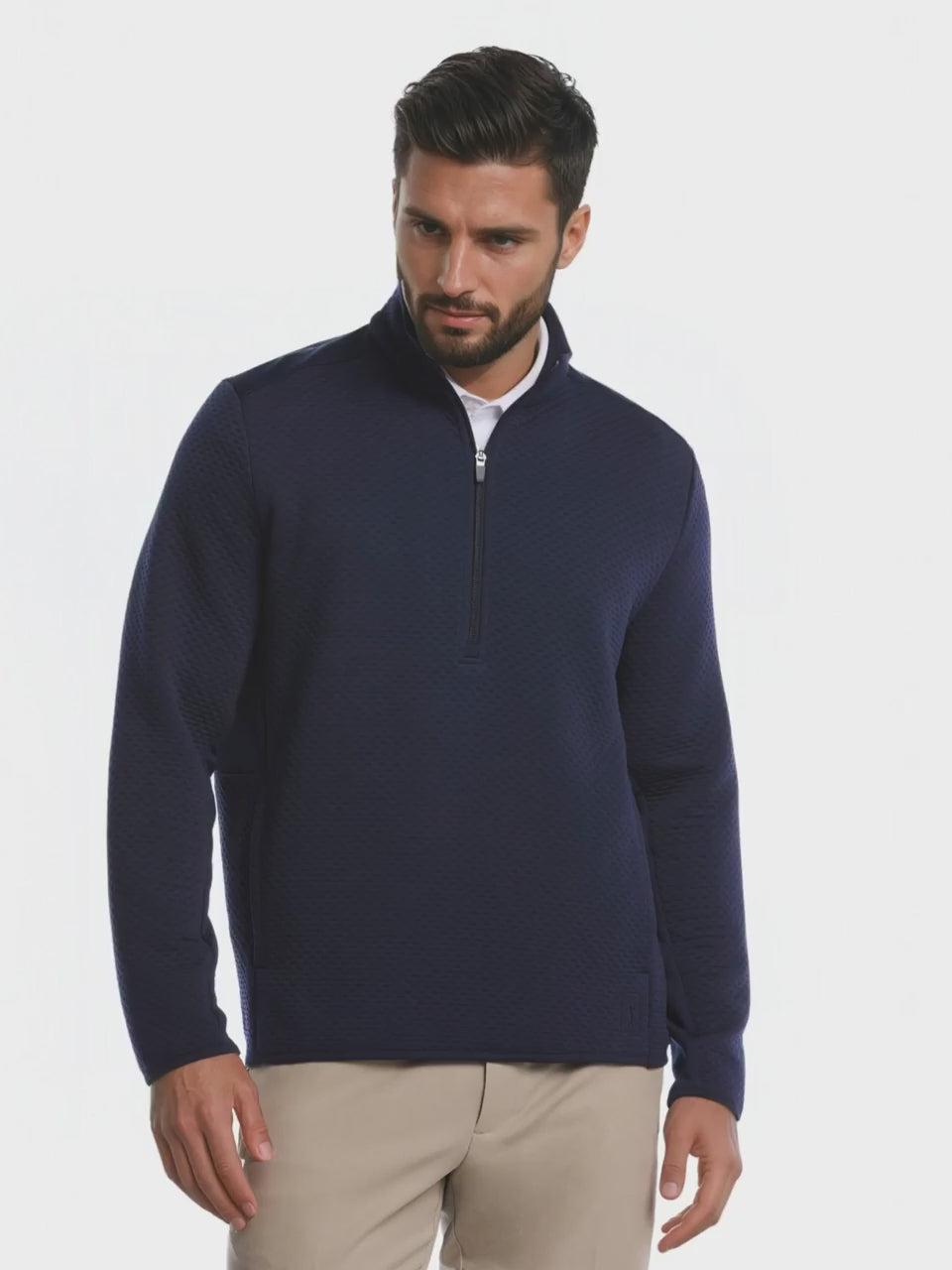 Men's Textured Quarter Zip Golf Base Layer