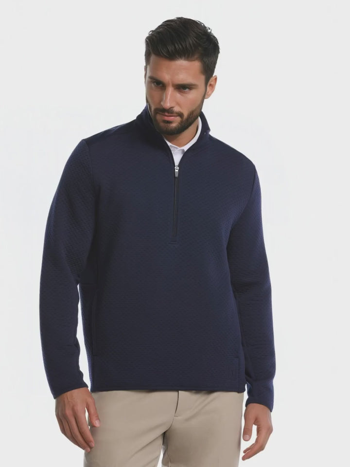 Men's Textured Quarter Zip Golf Base Layer