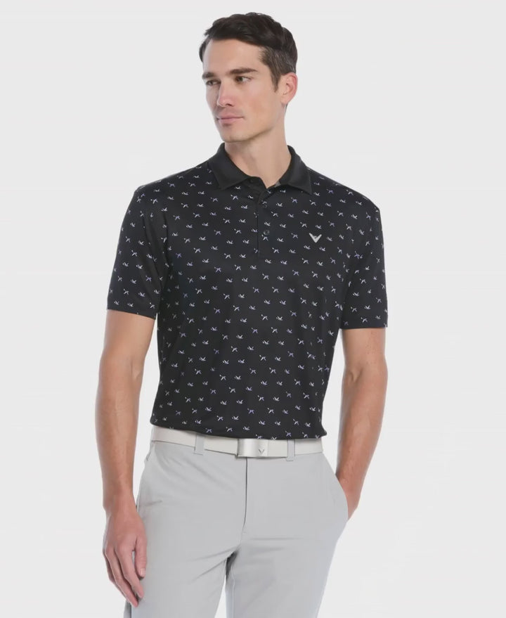 Men's All Over Birdie Chev Print Polo