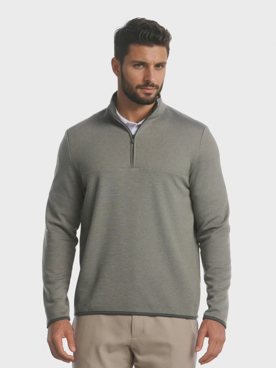 Men's Heather Fleece Quarter Zip Golf Pullover