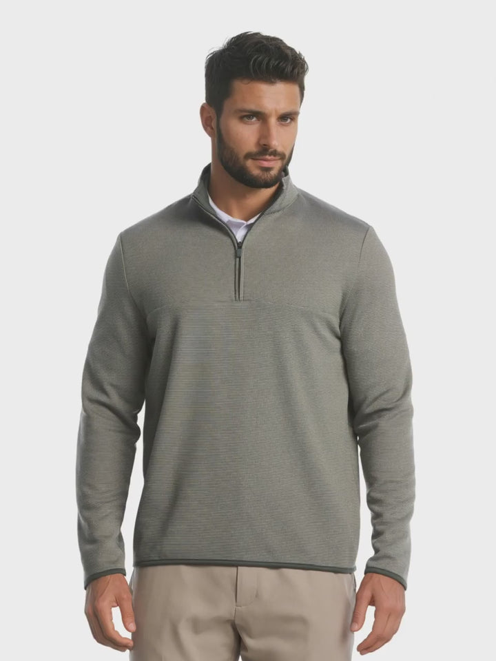 Men's Heather Fleece Quarter Zip Golf Pullover