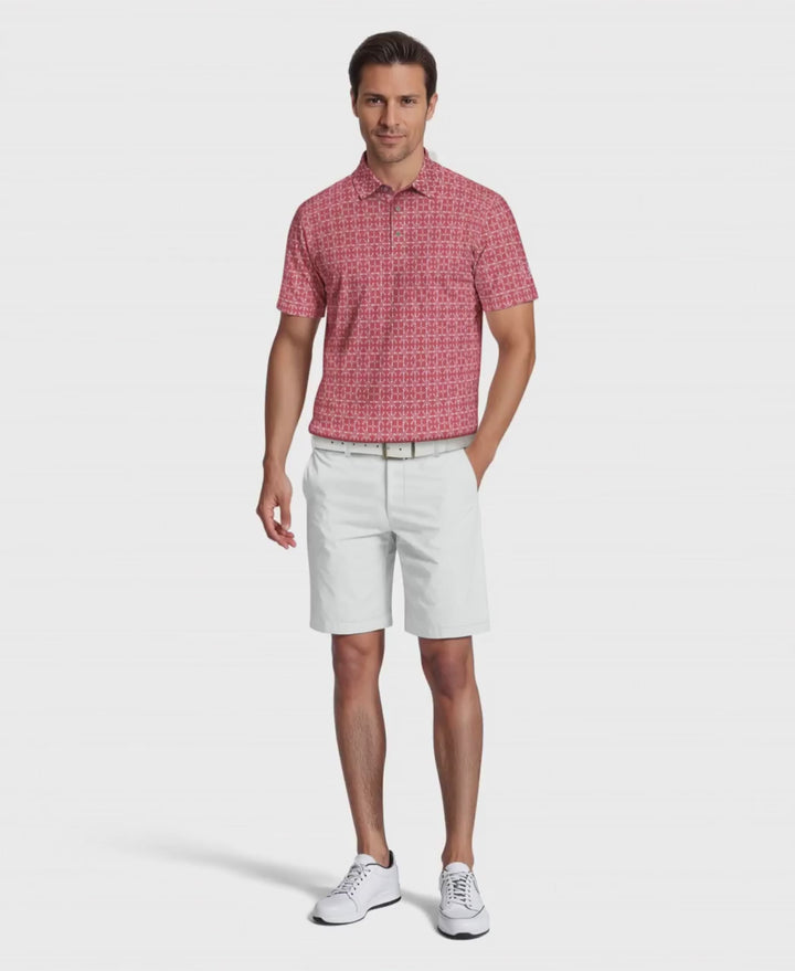 Men's Layered Boat Print Golf Polo