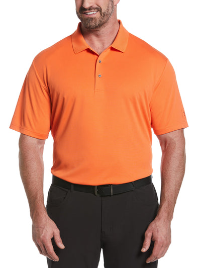 Big & Tall Airflux Solid Mesh Golf Polo (Vermillion Orange) 