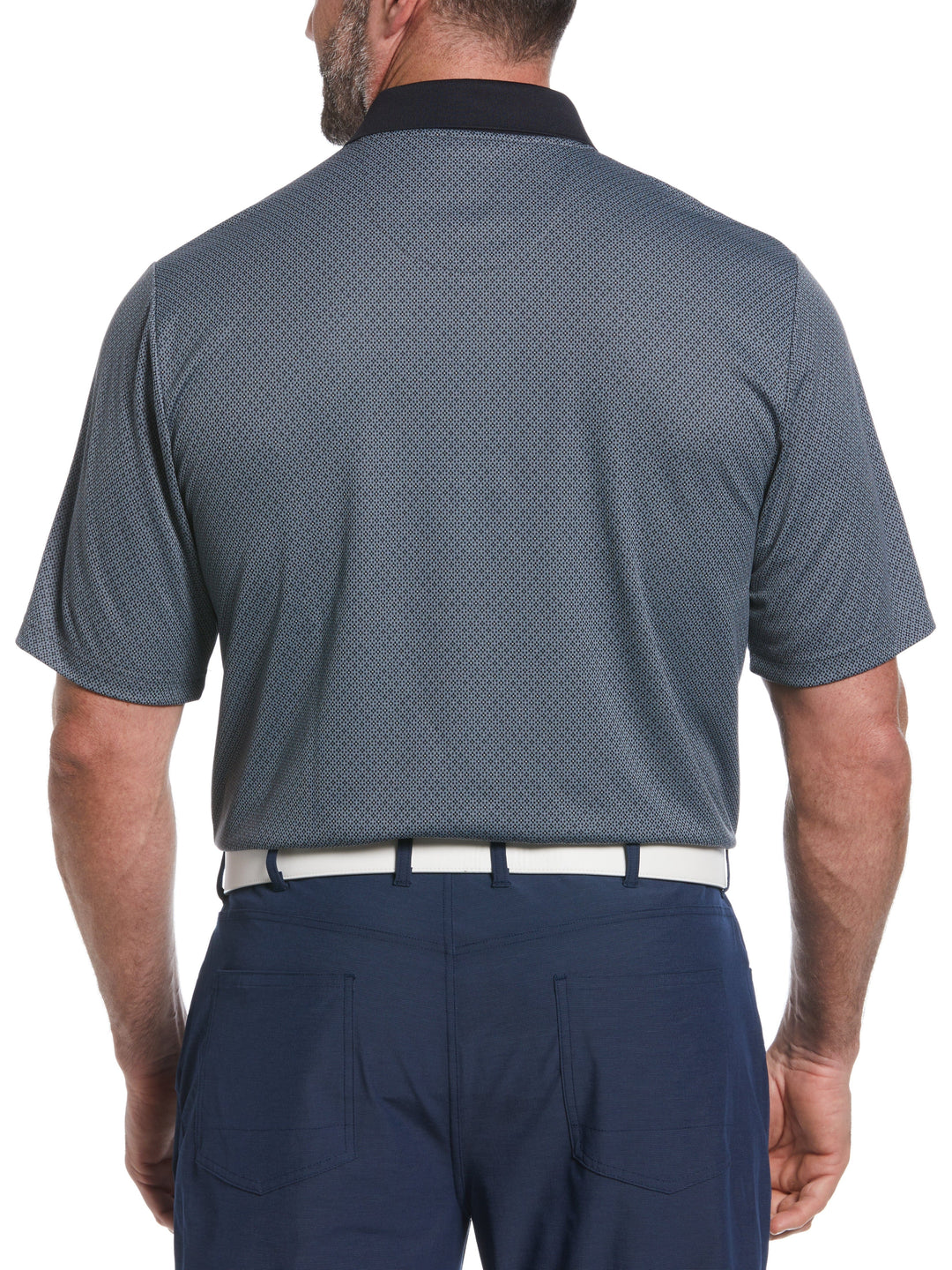 Big & Tall Argyle Jacquard Print Golf Polo (Caviar) 