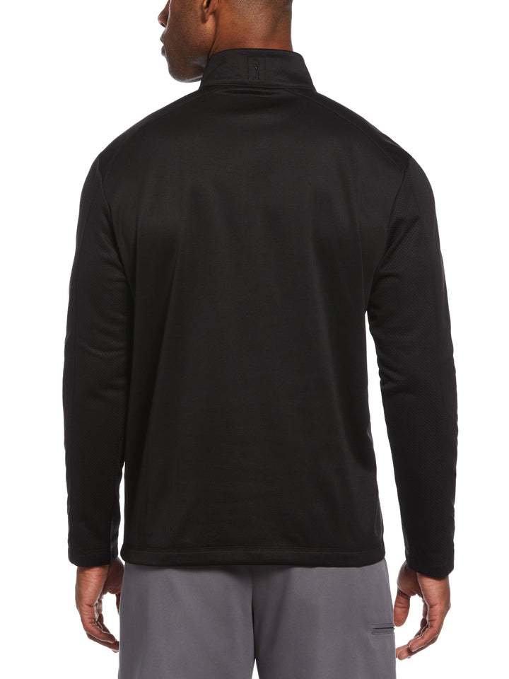 Big & Tall Mixed Texture Fleece Quarter Zip Golf Jacket