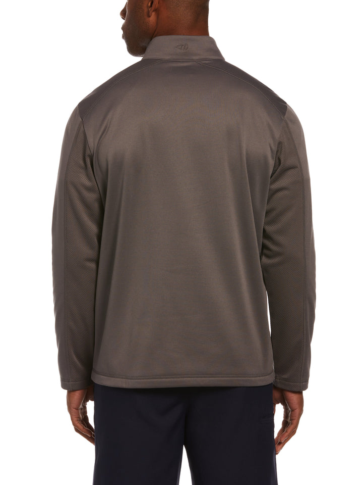 Big & Tall Mixed Texture Fleece Quarter Zip Golf Jacket