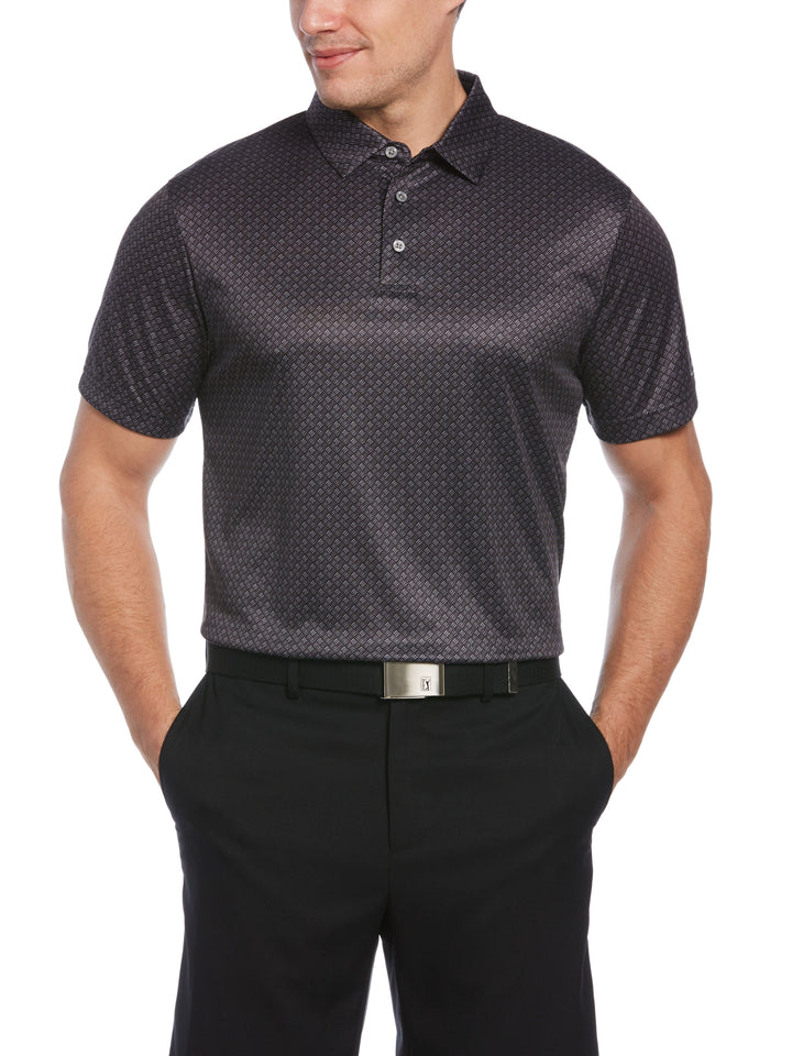 Big & Tall Water Color Geo Print Golf Polo