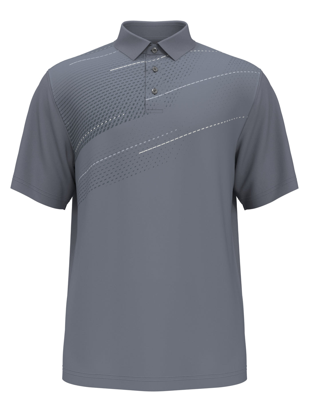 Asymmetrical Tech Print Golf Polo (Tradewinds) 