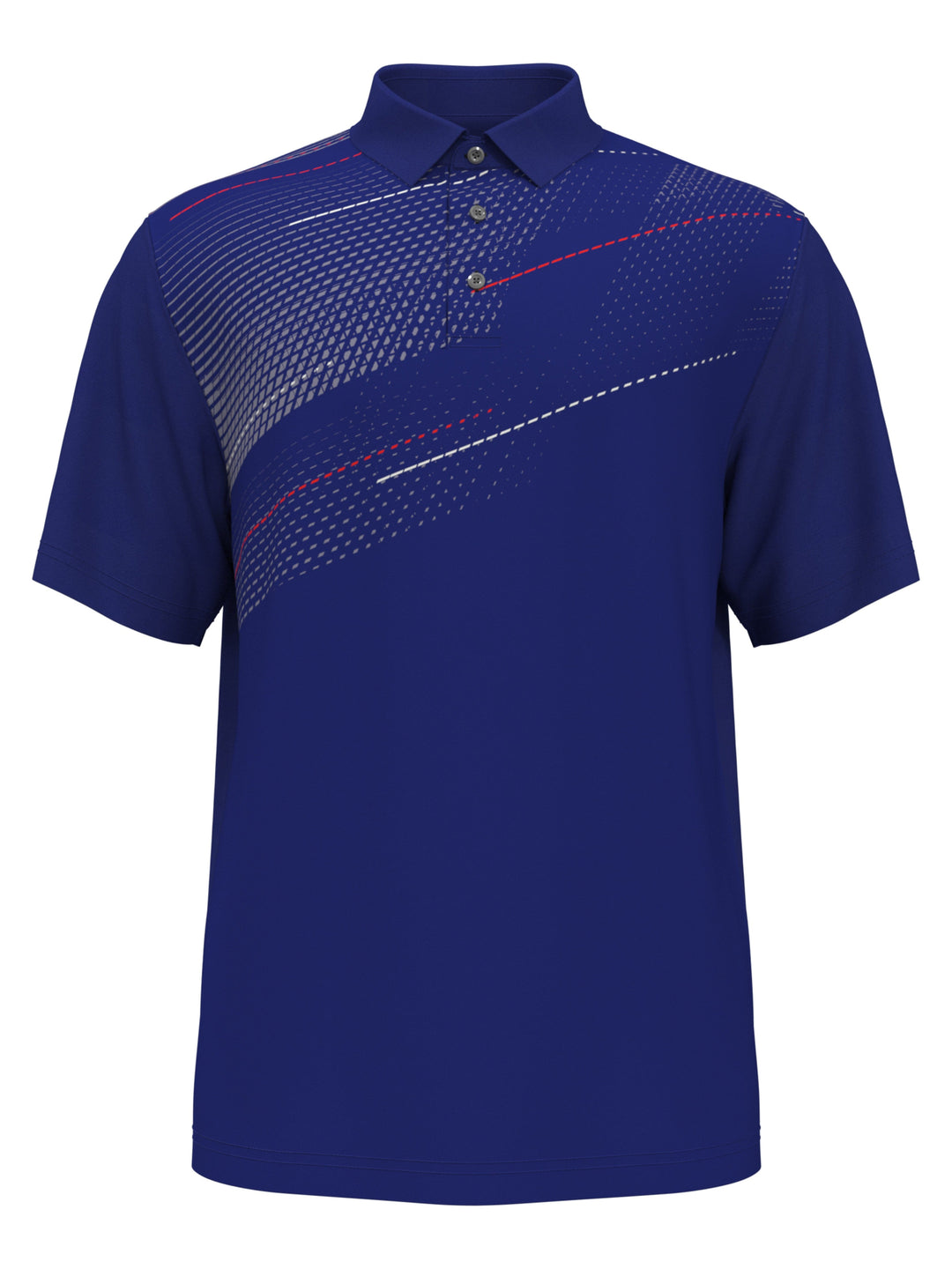 Asymmetrical Tech Print Golf Polo (Turkish Sea) 