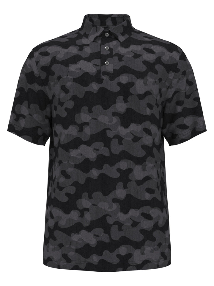 Boys Camo Print Herringbone Golf Polo