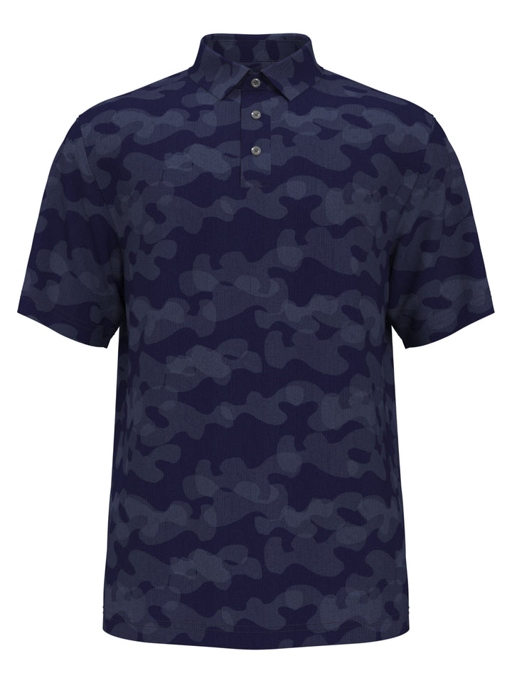 Boys Camo Print Herringbone Golf Polo