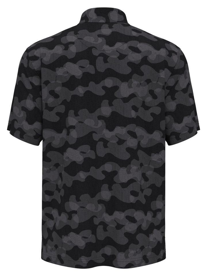 Boys Camo Print Herringbone Golf Polo