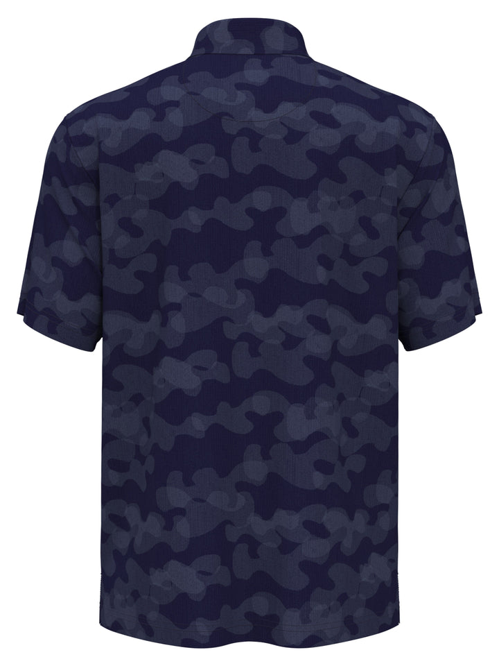 Boys Camo Print Herringbone Golf Polo