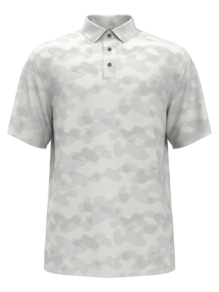 Boys Camo Print Herringbone Golf Polo