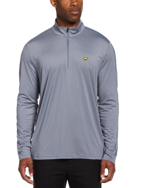 1/4 Zip Sun Shade Base Layer Golf Shirt (Flint Stone Htr) 