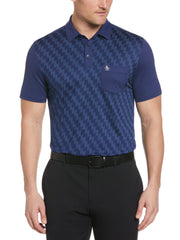 50's Color Block Print Golf Polo Shirt (Astral Night) 