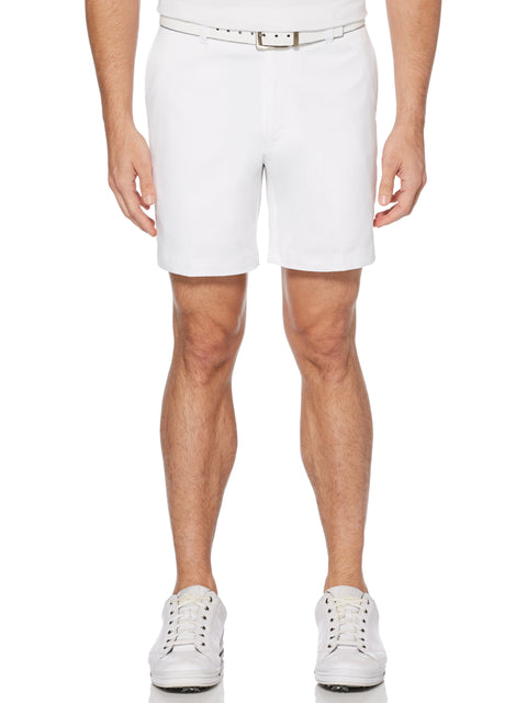 7" Flat Front Golf Short with Active Waistband (Bright White) 