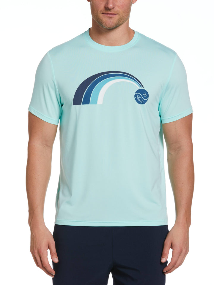 Men's 70s Trademark Peformance Printed Tennis Tee