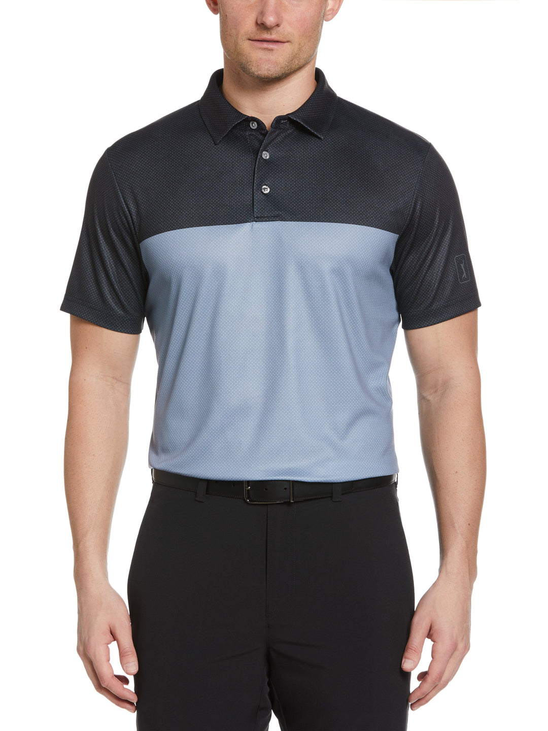 Airflux Color Block Golf Polo with Self Collar (Caviar) 