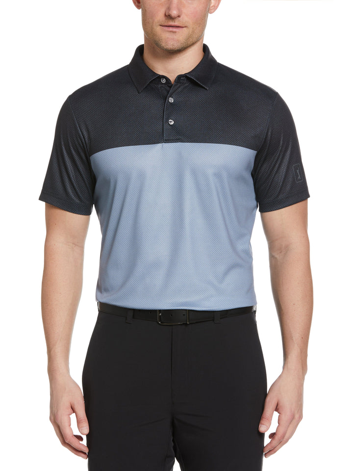 Airflux Color Block Golf Polo with Self Collar (Caviar) 