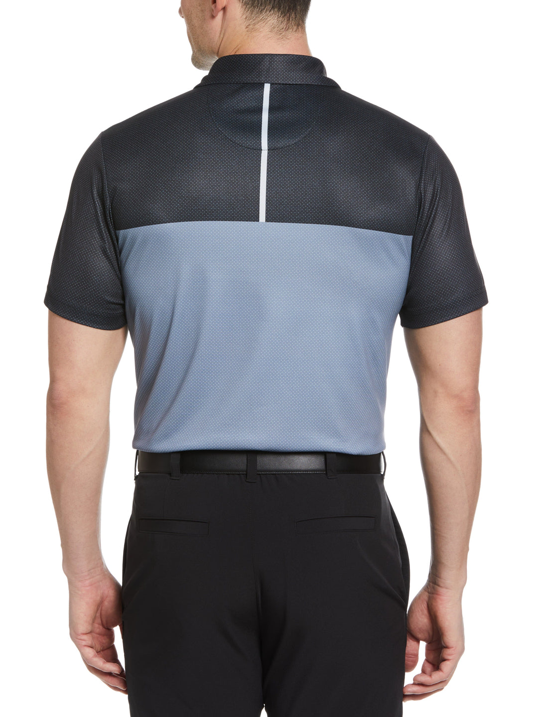 Airflux Color Block Golf Polo with Self Collar (Caviar) 