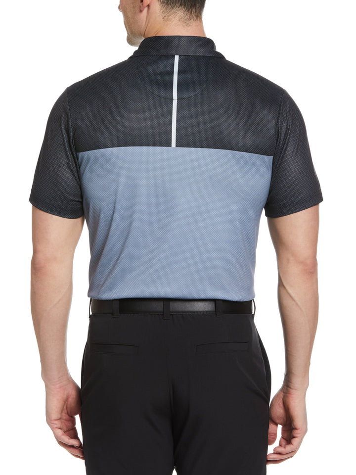 Airflux Color Block Golf Polo with Self Collar (Caviar) 