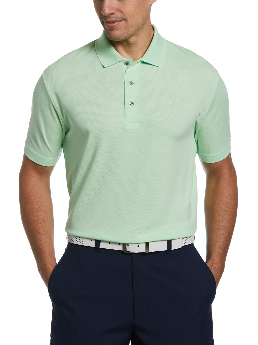 Airflux Solid Mesh Golf Polo (Patina Green) 