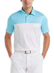 Airflux Color Block Golf Polo with Self Collar (Bluefish) 