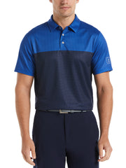 Airflux Color Block Golf Polo with Self Collar (Nautical Blue) 