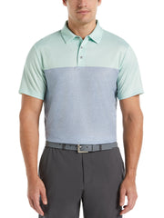 Airflux Color Block Golf Polo with Self Collar (Patina Green) 