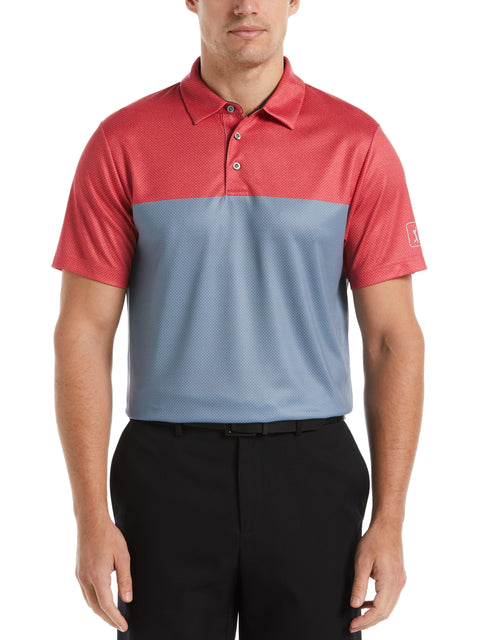 Airflux Color Block Golf Polo with Self Collar (Watermelon) 