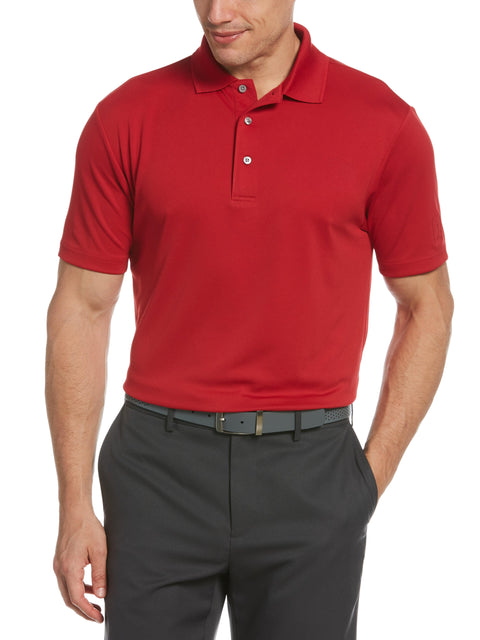 AirFlux™ Solid Mesh Short Sleeve Golf Polo Shirt (Chili Pepper) 