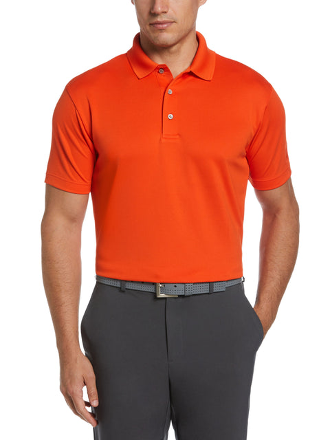 Airflux Solid Mesh Golf Polo (Tangerine Tango) 