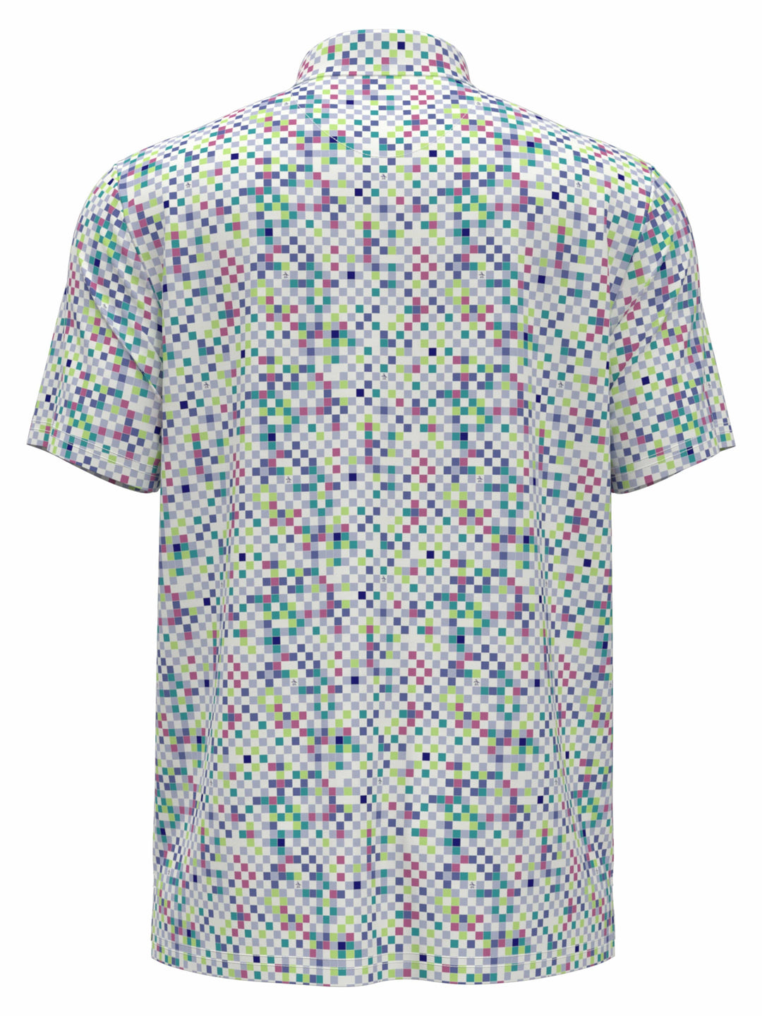 All Over Original Check Print Golf Polo Shirt (Bright White) 