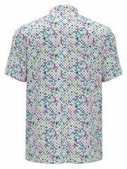 All Over Original Check Print Golf Polo Shirt (Bright White) 