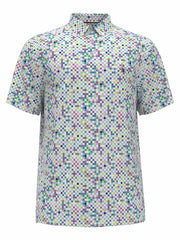All Over Original Check Print Golf Polo Shirt (Bright White) 