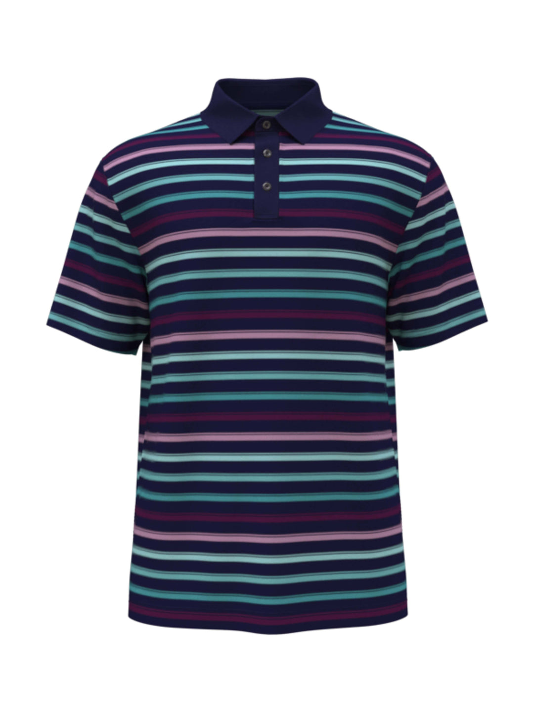 All-Over Stripe Print Golf Polo (Blueprint) 