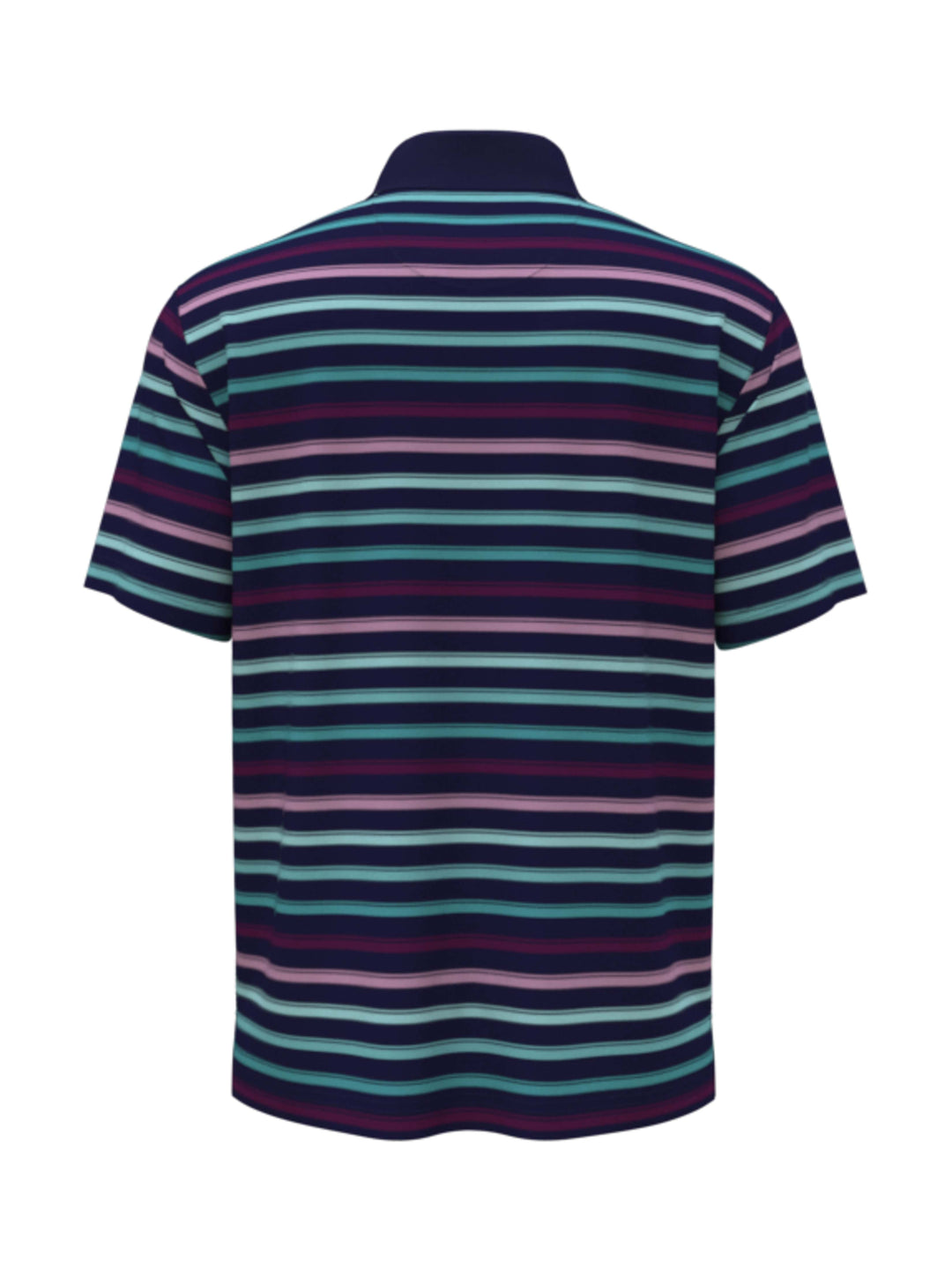 All-Over Stripe Print Golf Polo (Blueprint) 