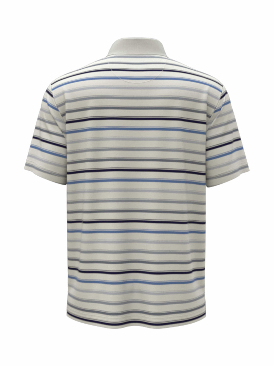 All-Over Stripe Print Golf Polo (Bright White) 