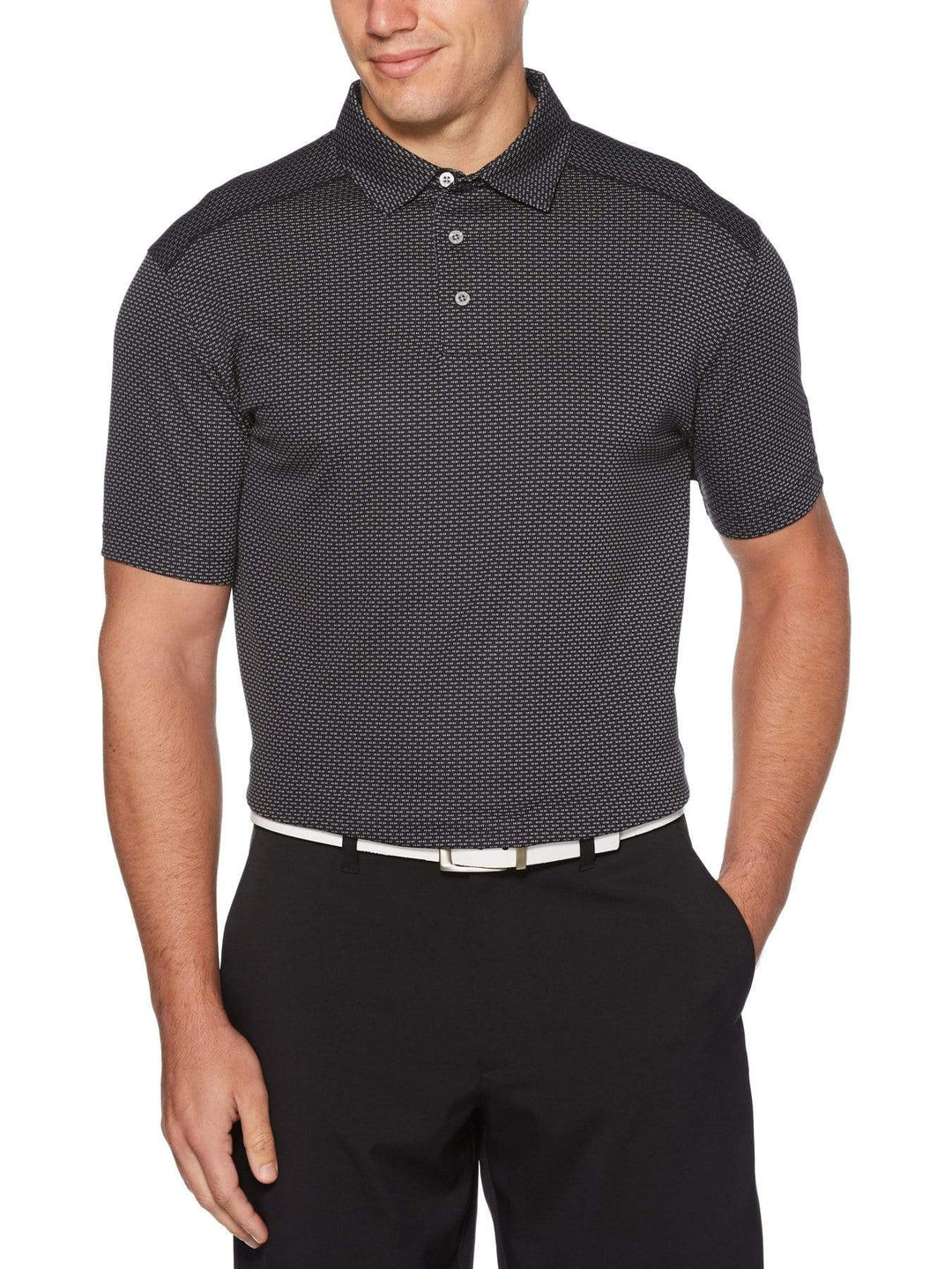Men's Allover Dobby Jacquard Short Sleeve Golf Polo