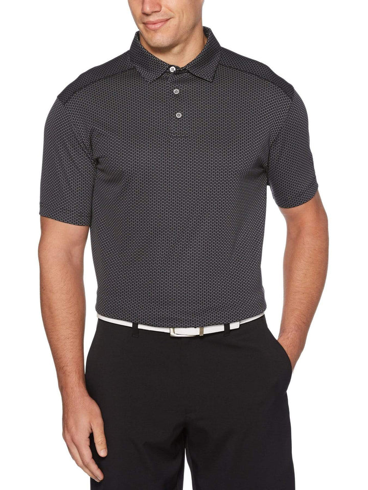 Men's Allover Dobby Jacquard Short Sleeve Golf Polo