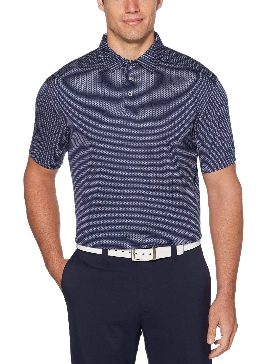 Men's Allover Dobby Jacquard Short Sleeve Golf Polo