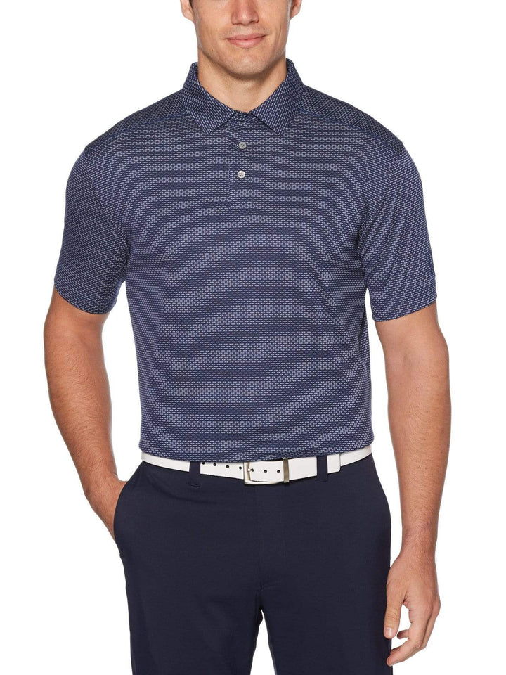 Men's Allover Dobby Jacquard Short Sleeve Golf Polo