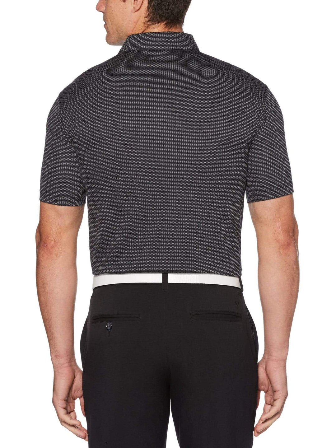 Men's Allover Dobby Jacquard Short Sleeve Golf Polo
