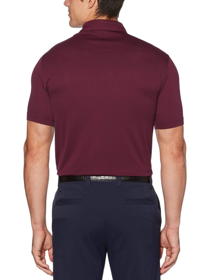 Men's Allover Dobby Jacquard Short Sleeve Golf Polo