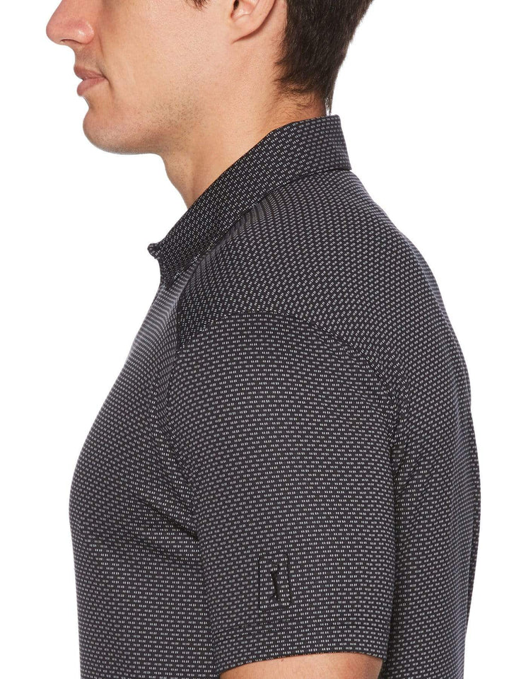 Men's Allover Dobby Jacquard Short Sleeve Golf Polo