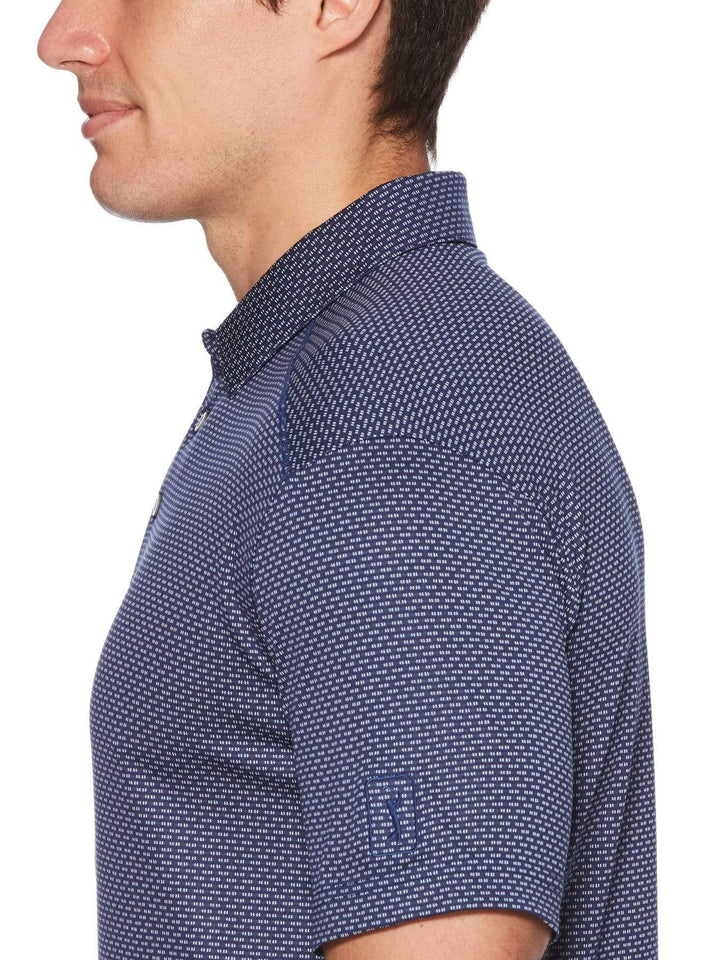 Men's Allover Dobby Jacquard Short Sleeve Golf Polo