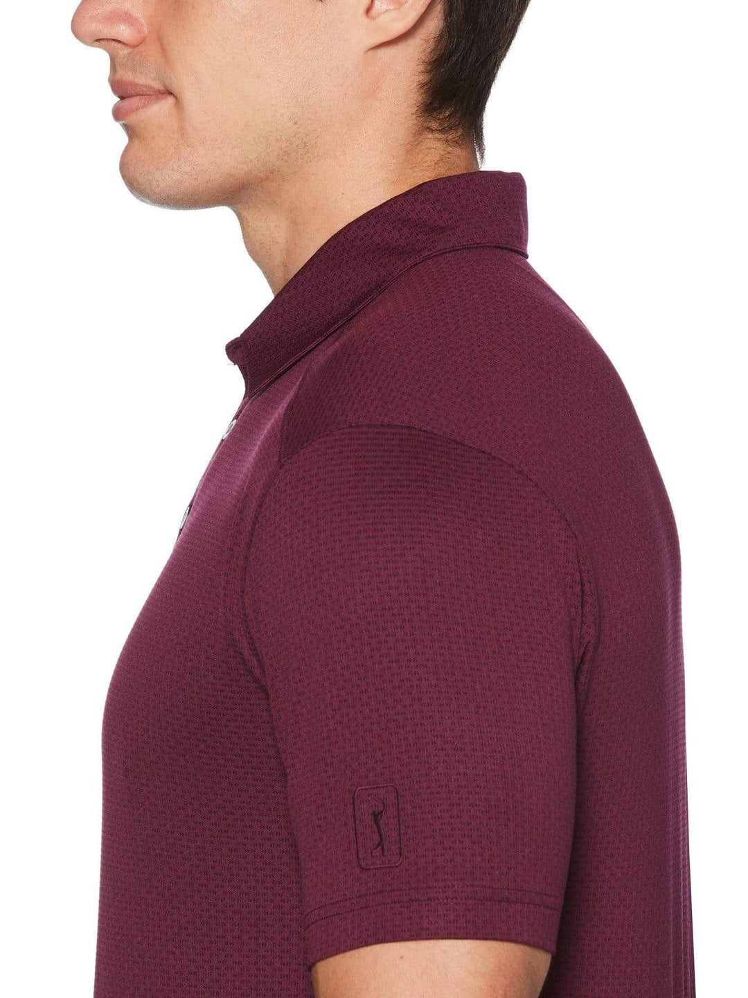 Men's Allover Dobby Jacquard Short Sleeve Golf Polo