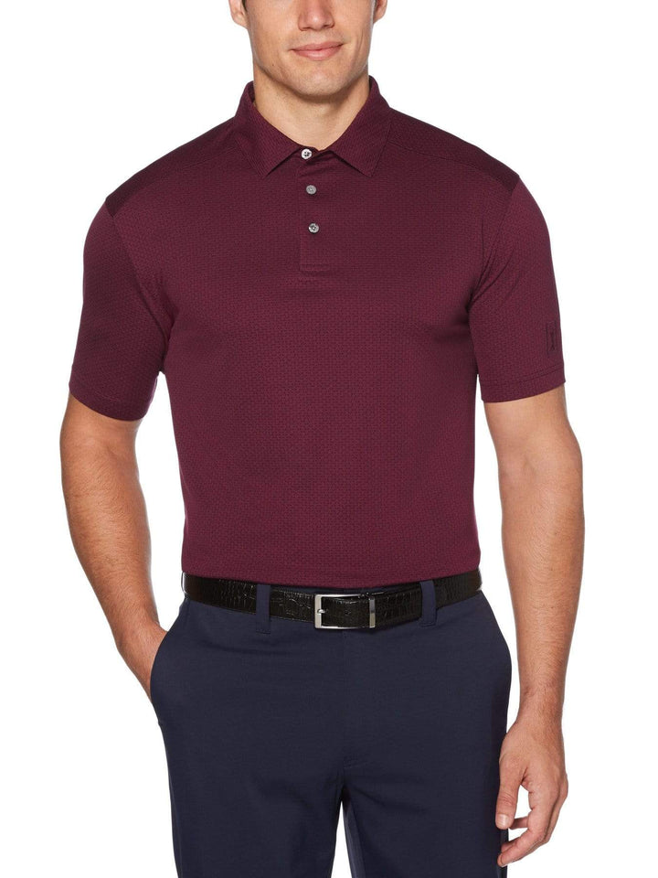 Men's Allover Dobby Jacquard Short Sleeve Golf Polo