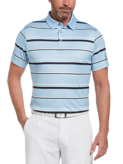 Men's Allover Stripe Golf Polo